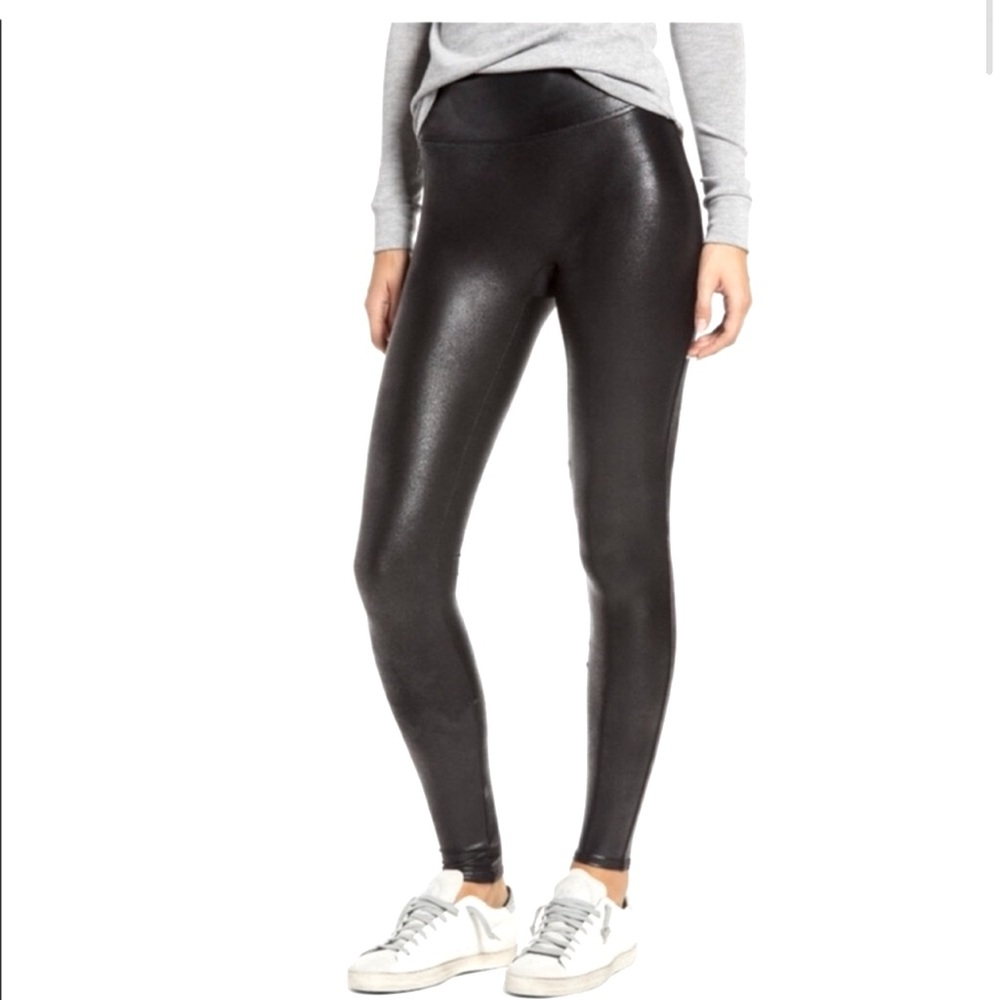 Spanx Leather Leggings size Petite Large
